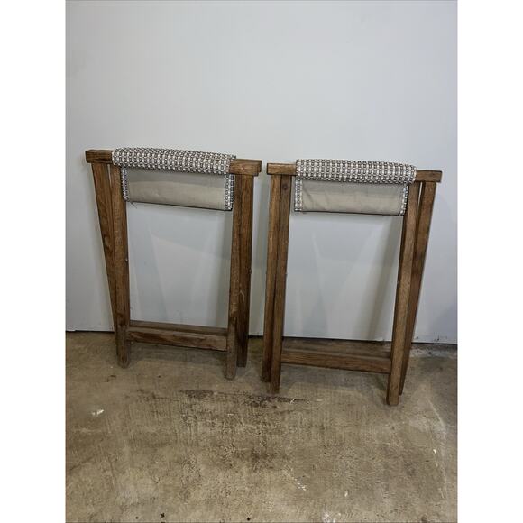 2 Vintage Canvas Folding Camp Stools Fishing Portable Camping Flaming Fireside - Picture 8 of 14